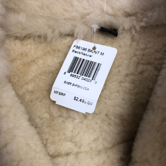 Coach Biker Sheepskin & Leather Coat Black Natural Made in Italy - Picture 15 of 16